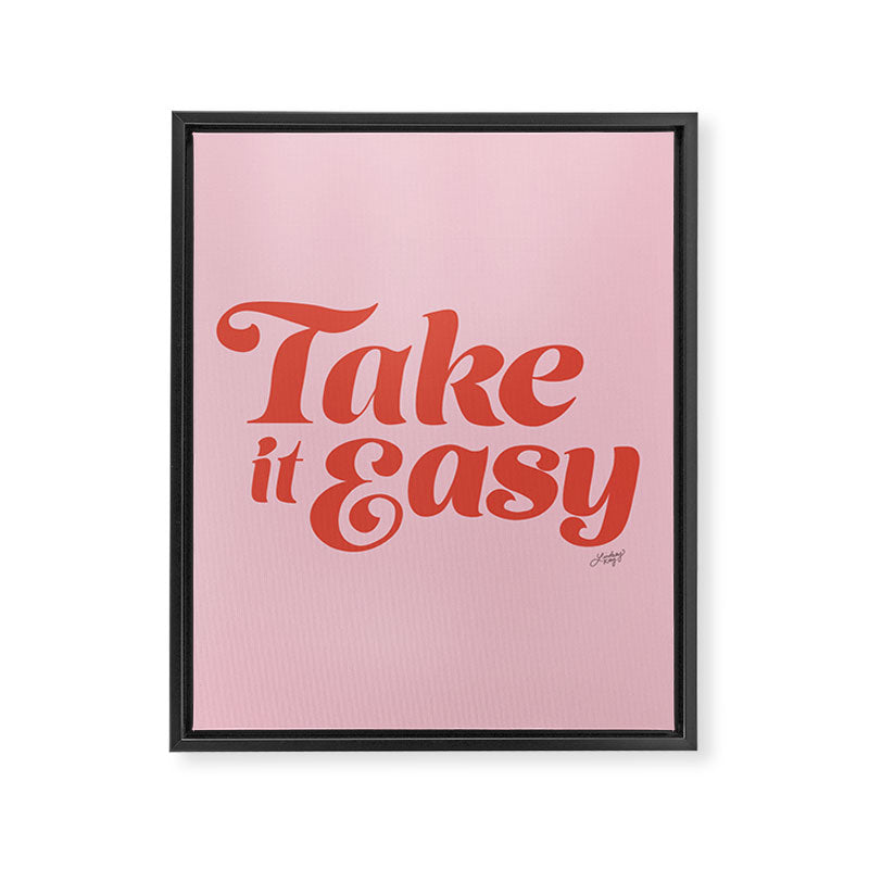 Take it Easy (Red/Pink Palette) Framed Canvas Print Gallery Image 6