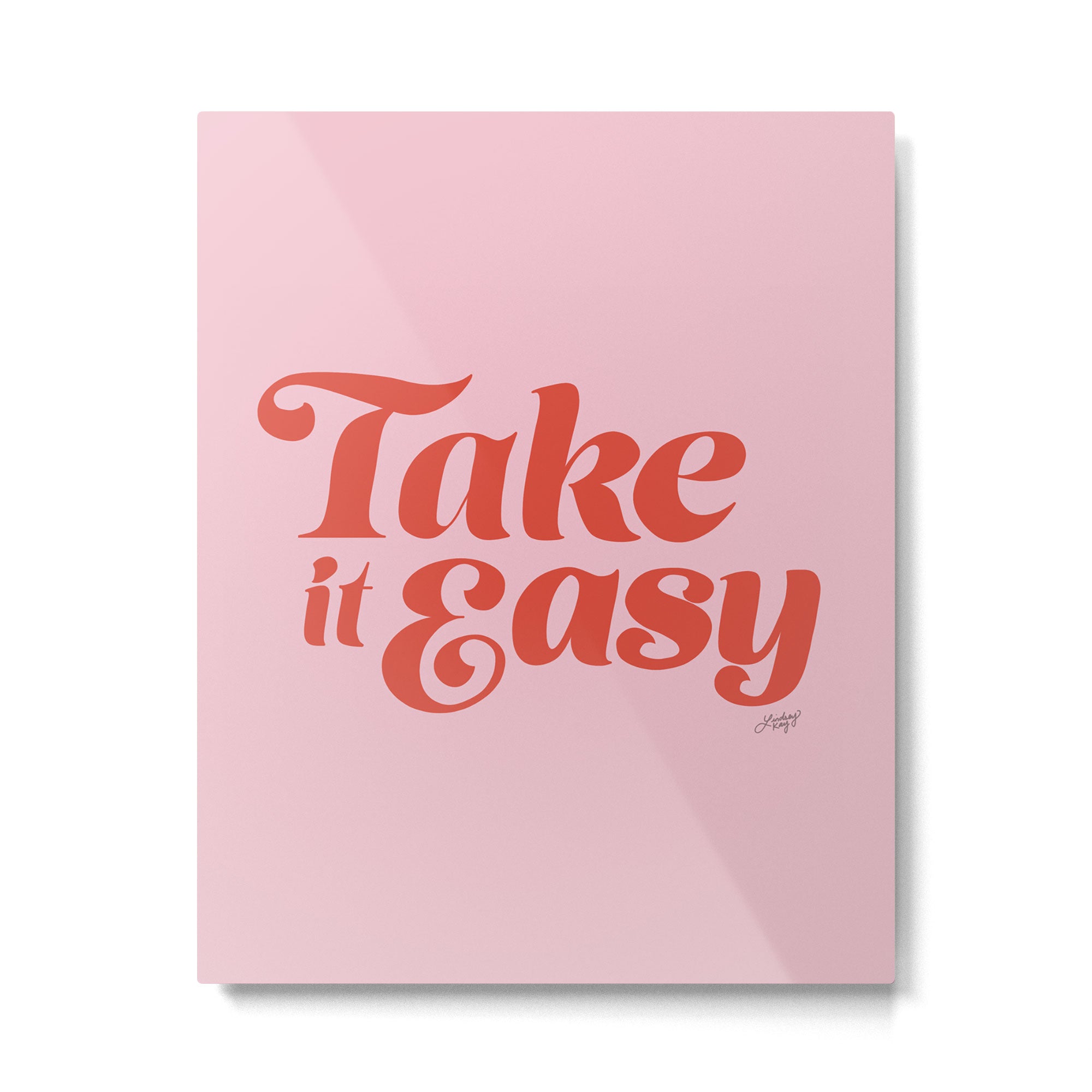 Take it Easy (Red/Pink Palette) Metal Print Gallery Image 4