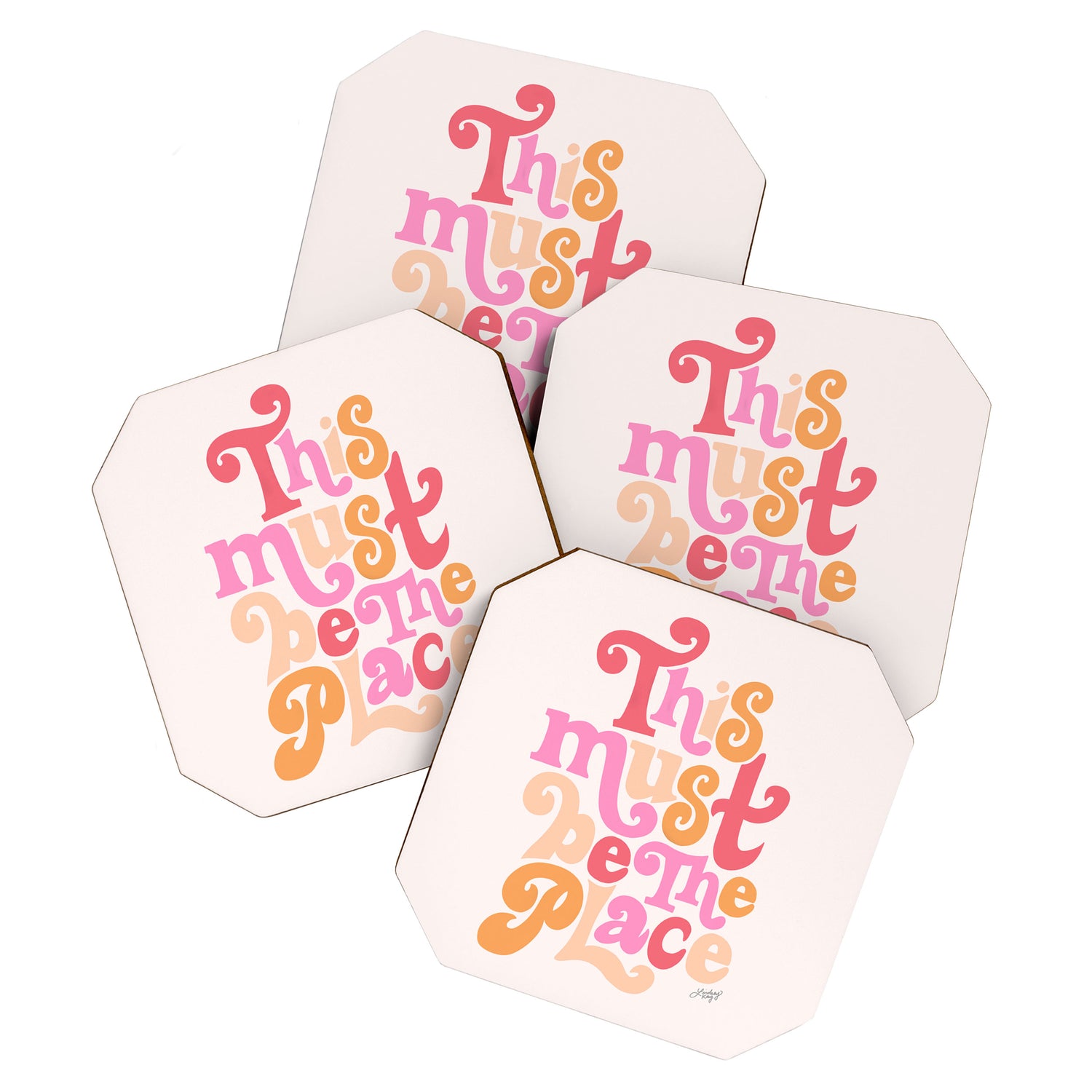 This Must Be the Place (Pink Palette) Coaster Gallery Image 1