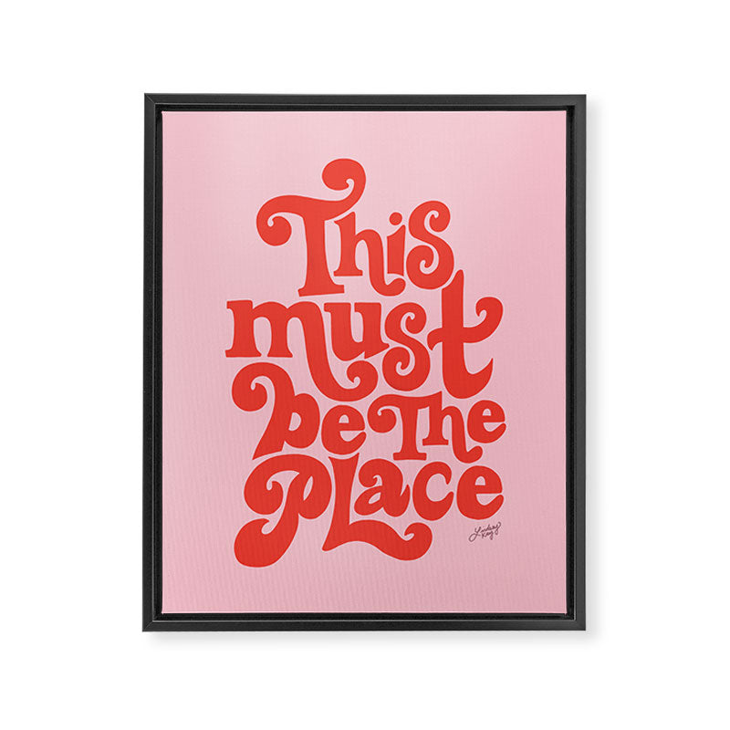 This Must Be The Place (Pink/Red Palette) Framed Canvas Print Gallery Image 6