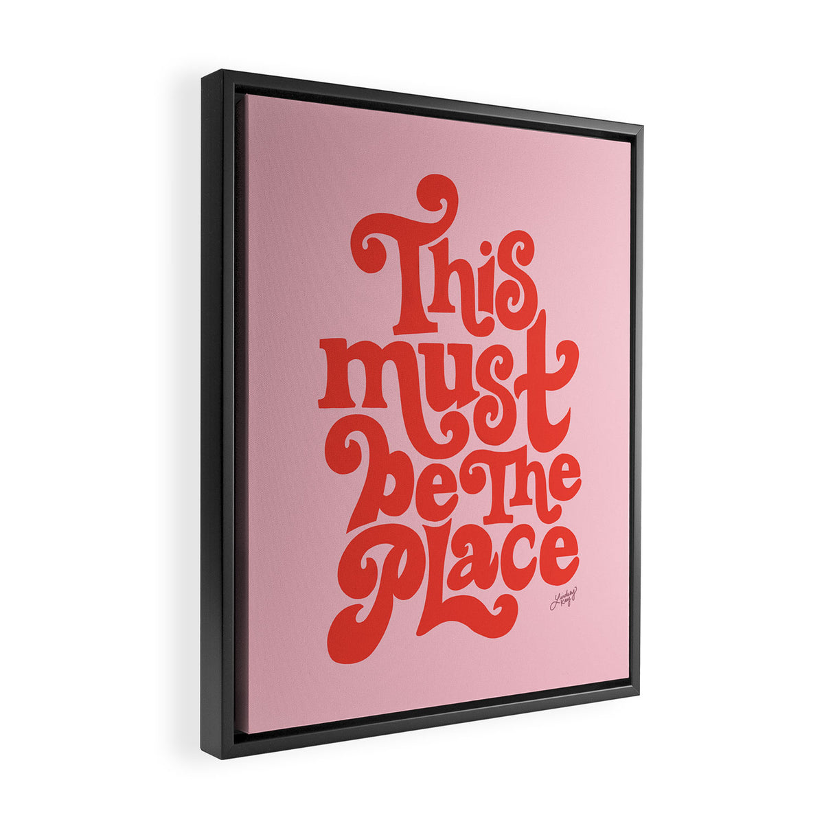 This Must Be The Place (Pink/Red Palette) Framed Canvas Print Gallery Image 2