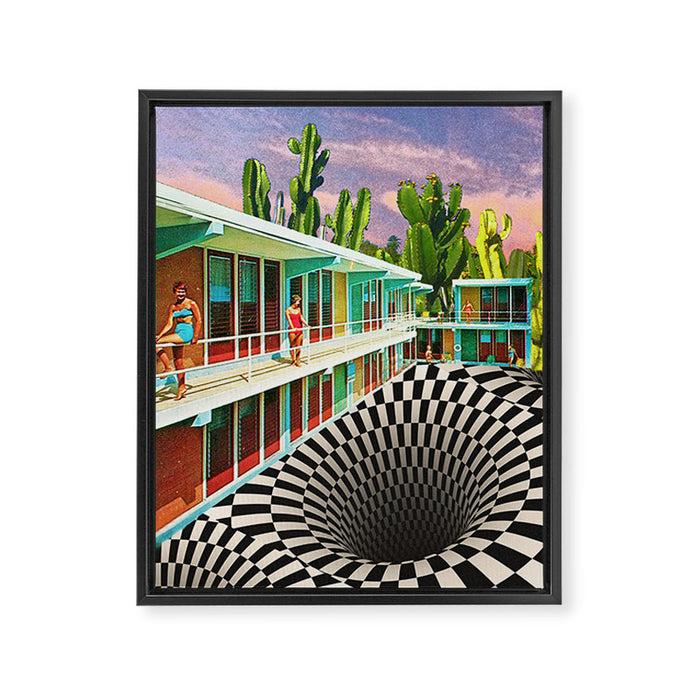 Time Warp Motel Framed Canvas Print Gallery Image 1