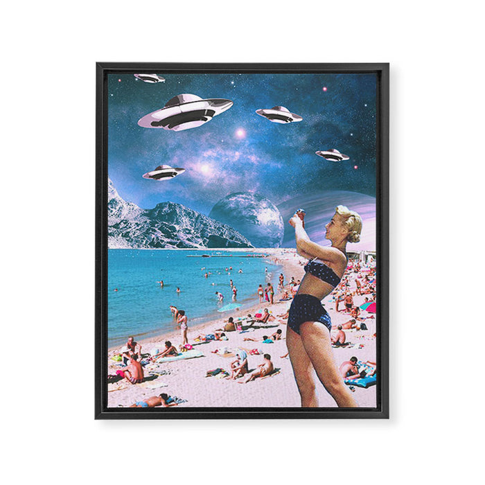 Vacation Invasion Framed Canvas Print Gallery Image 1