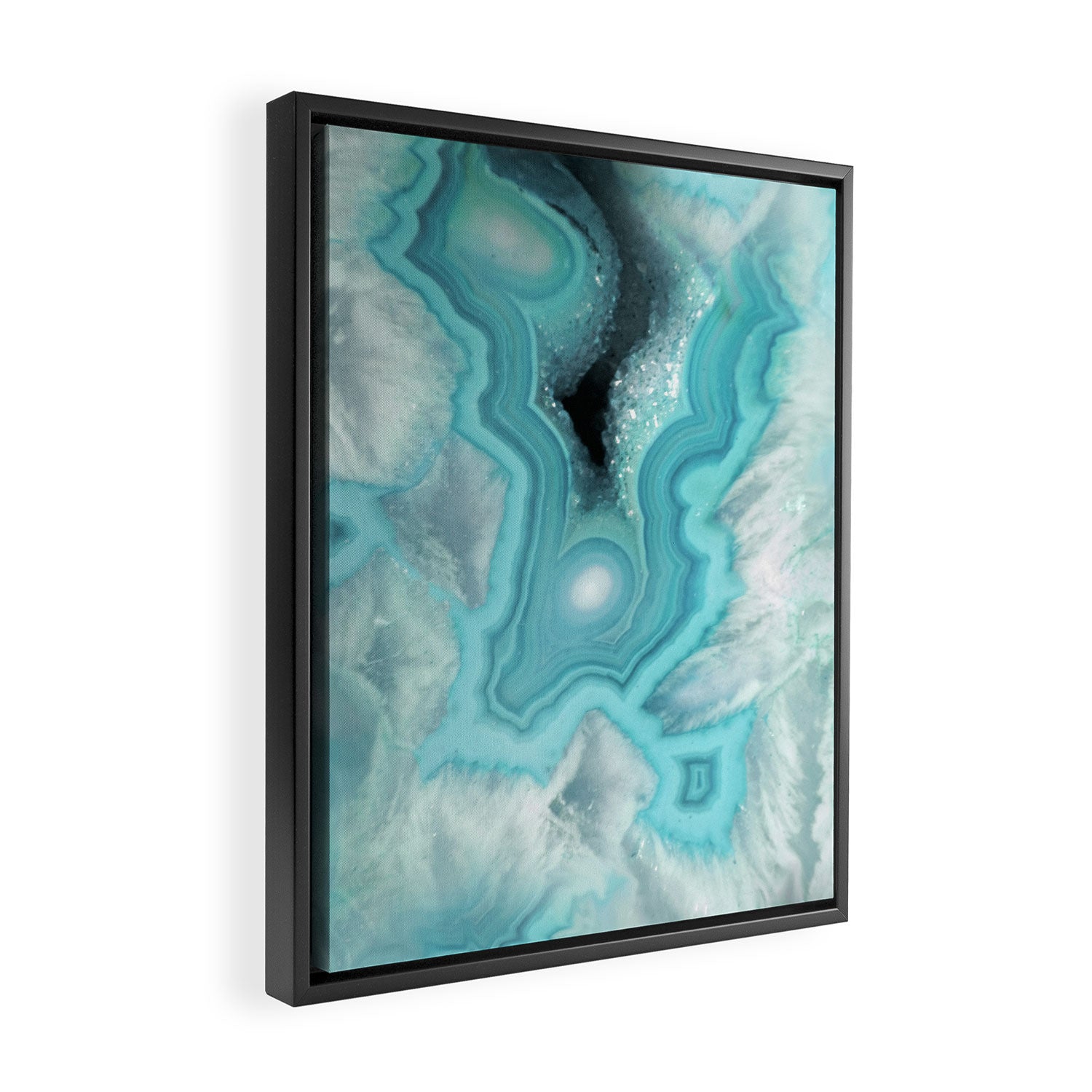 Aqua Sea Stone Framed Canvas Print Gallery Image 2