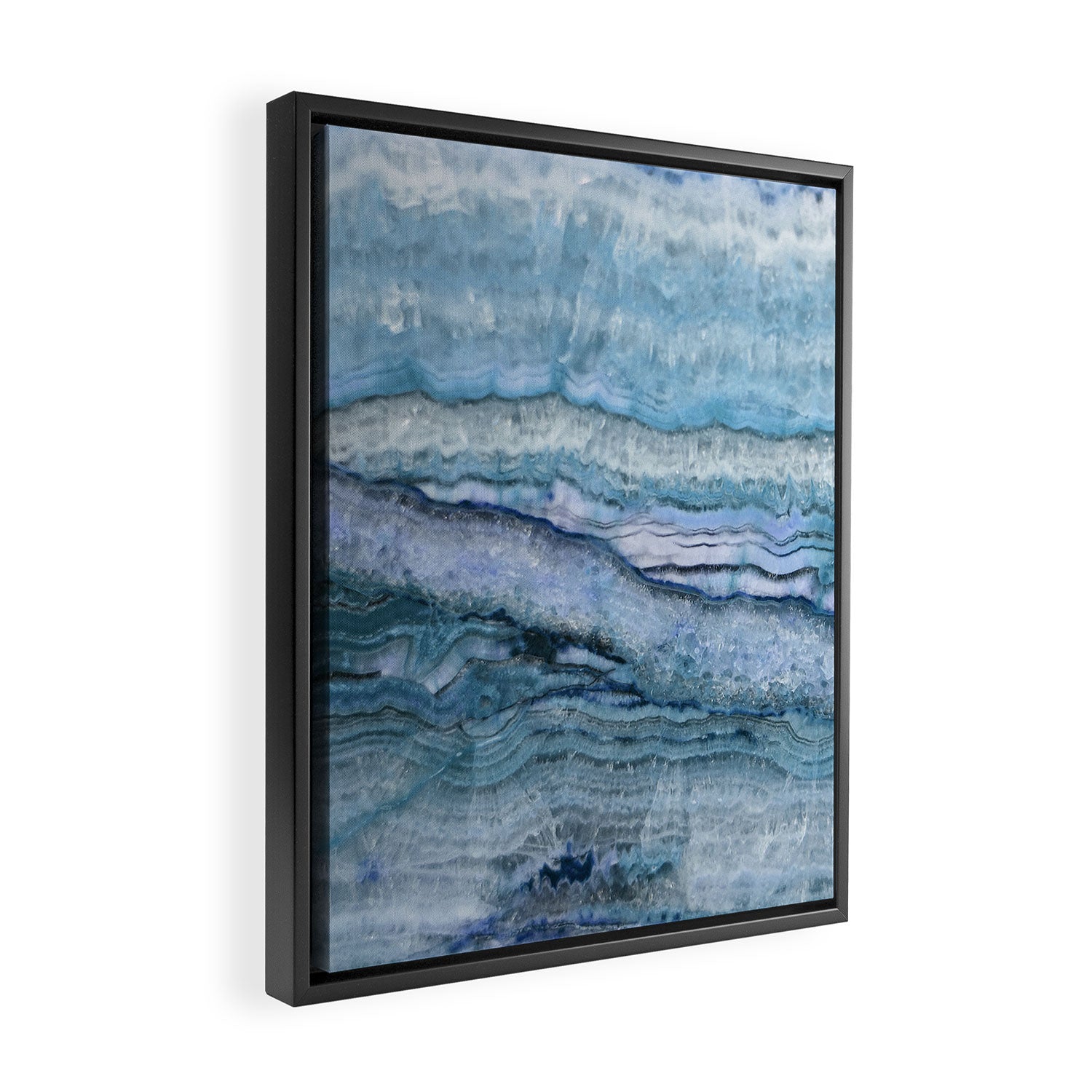 Mystic Stone Aqua Blue Framed Canvas Print Gallery Image 2