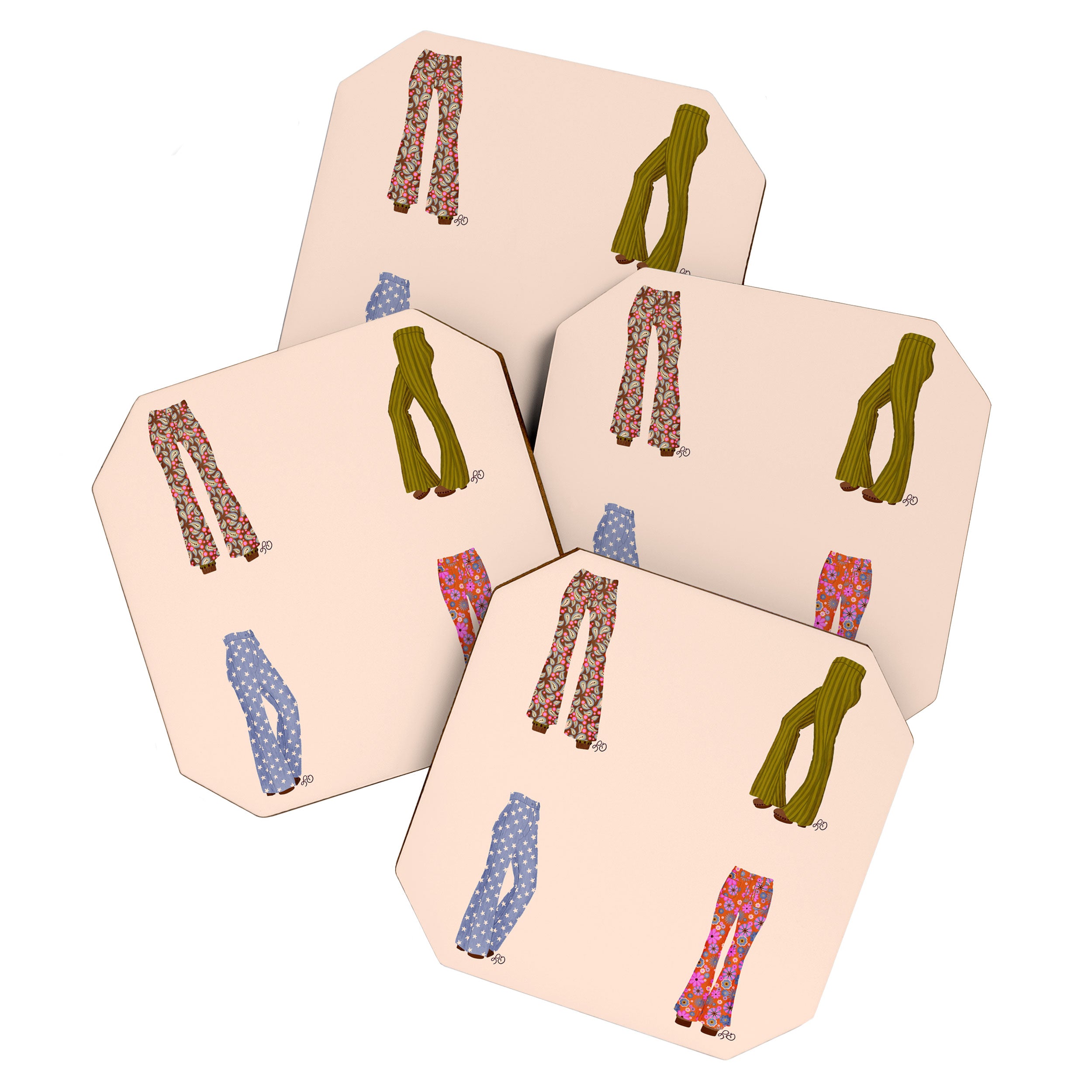 1970s Bellbottom Bliss Retro Fashion Coaster Gallery Image 1