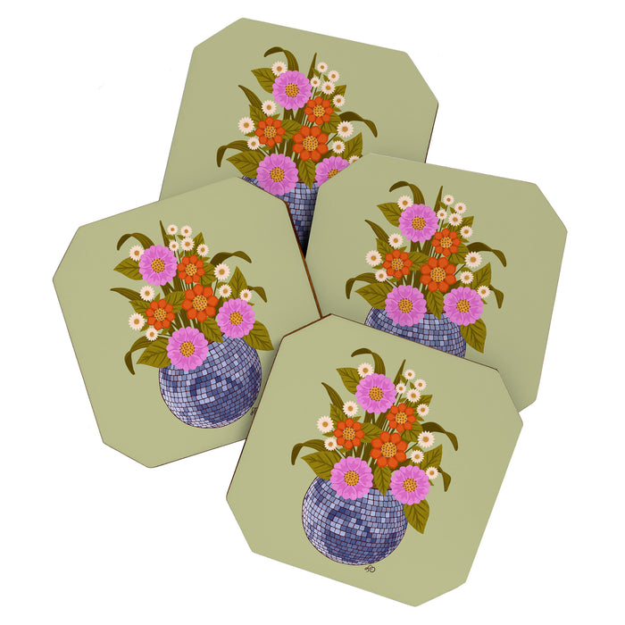 1970s Disco Ball Flower Pot  Coaster Gallery Image 1