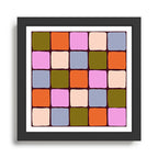 1970s Disco Dancefloor Checkerboard Pattern Framed Art Print Gallery Image 1