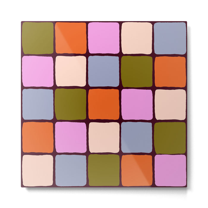 1970s Disco Dancefloor Checkerboard Pattern Metal Print Gallery Image 1