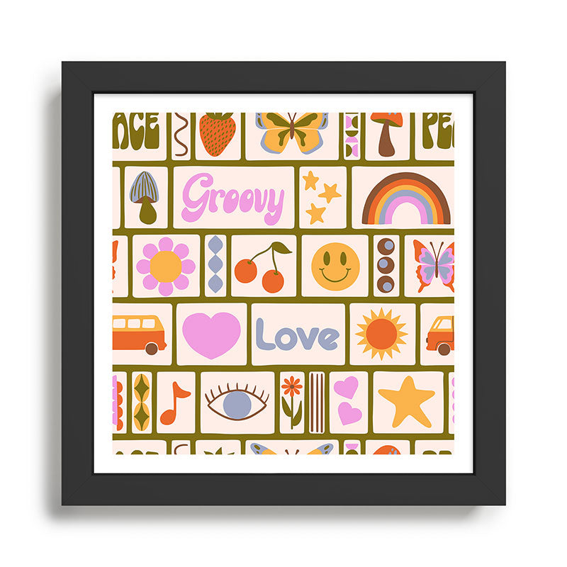 1970s Retro Pop Culture Icons Framed Art Print Gallery Image 1