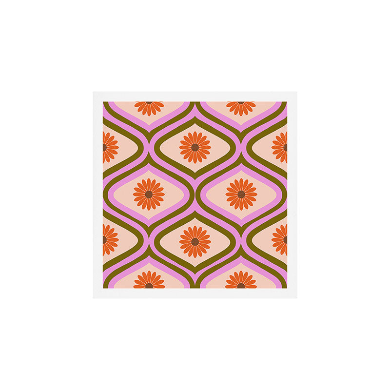 70s Disco Daisy Flower Pattern Art Print Gallery Image 1