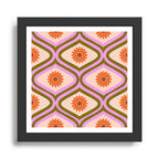 70s Disco Daisy Flower Pattern Framed Art Print Gallery Image 1