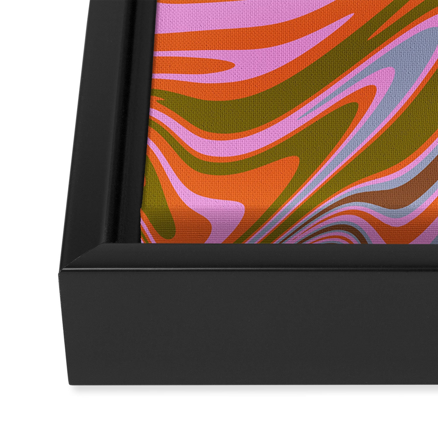 70s Psychedelic Swirl Framed Canvas Print Gallery Image 3