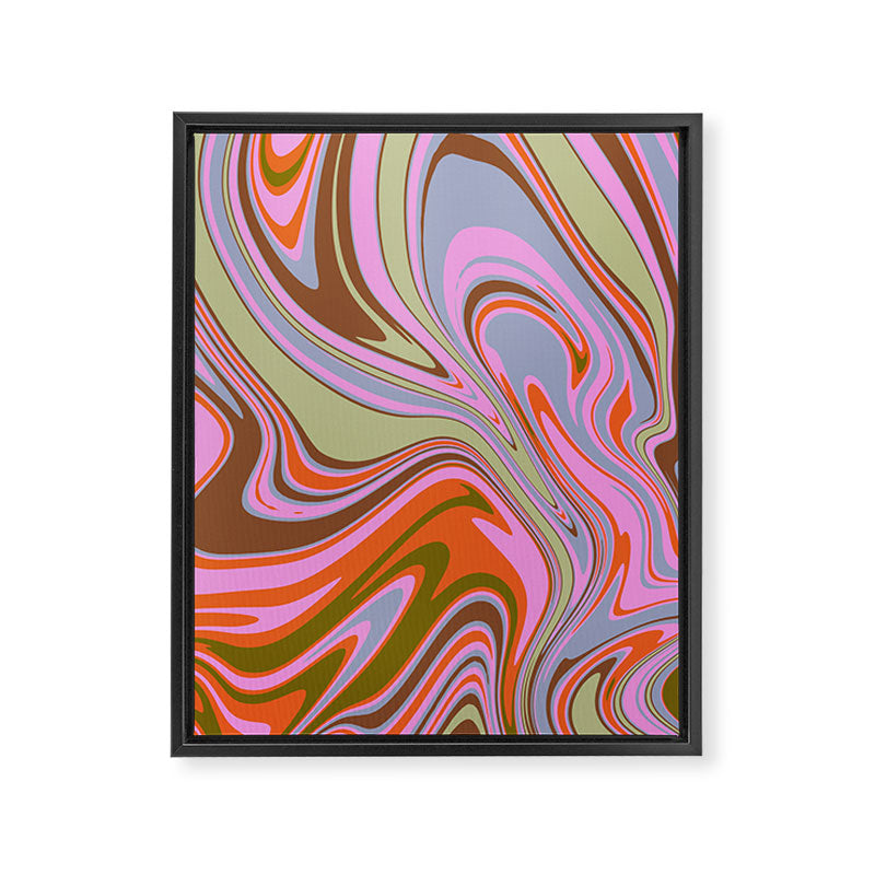 70s Psychedelic Swirl Framed Canvas Print Gallery Image 6