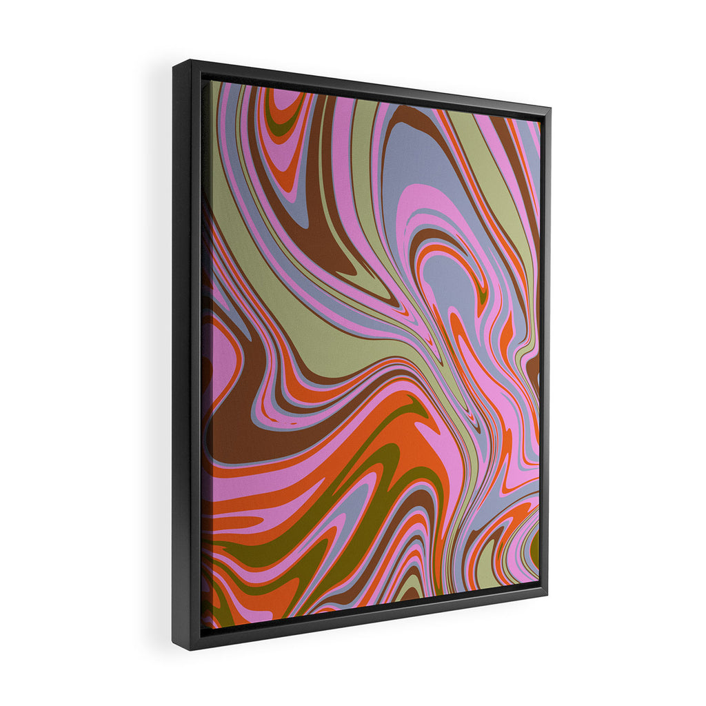 70s Psychedelic Swirl Framed Canvas Print Gallery Image 2