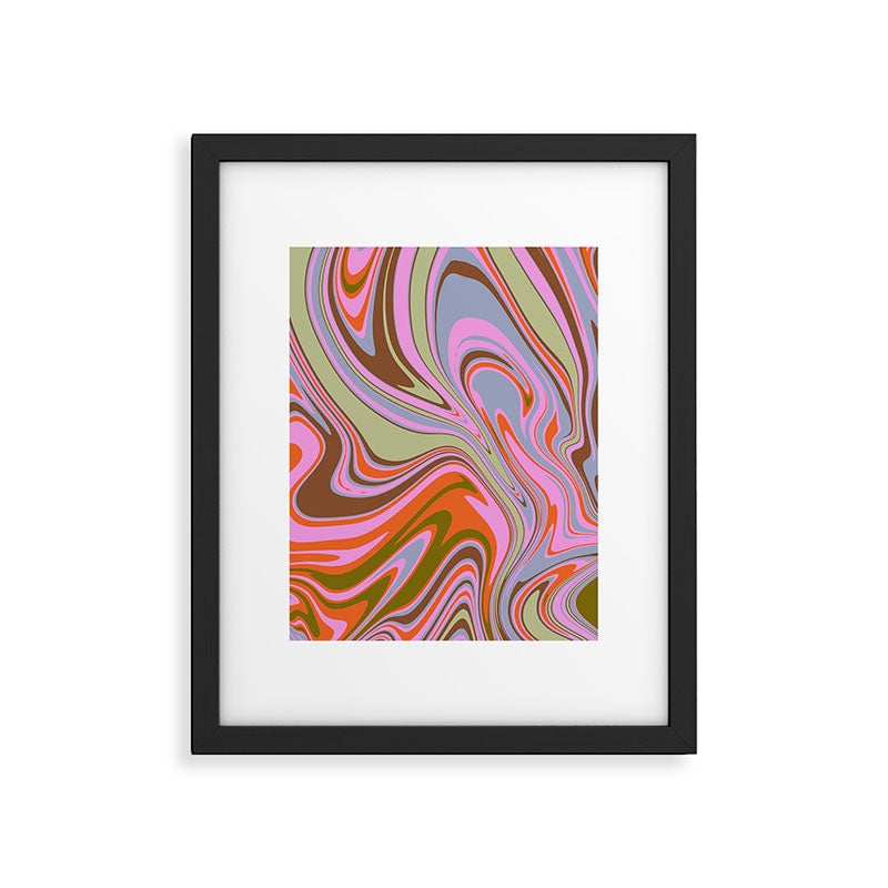 70s Psychedelic Swirl Framed Art Print Gallery Image 5