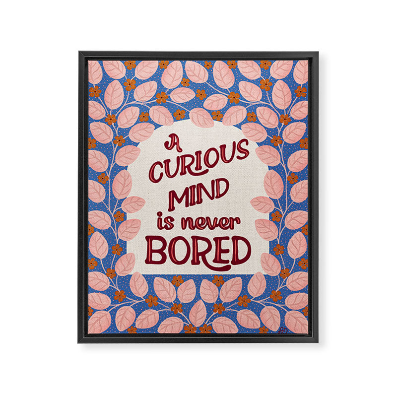 A Curious Mind Inspirational Floral Design Framed Canvas Print Gallery Image 6