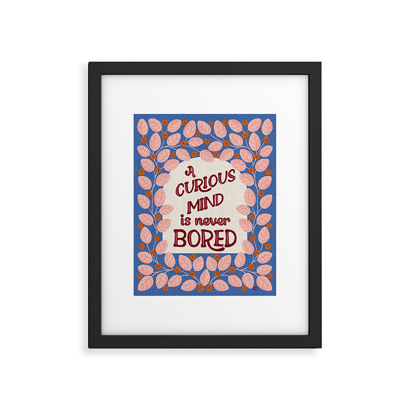 A Curious Mind Inspirational Floral Design Framed Art Print Gallery Image 5