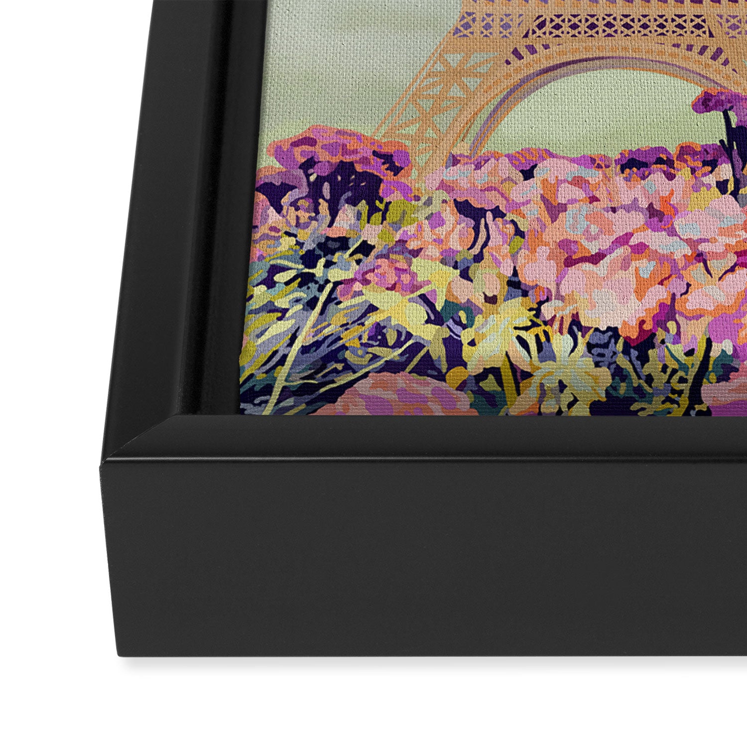 A Floral View of the Eiffel Tower Framed Canvas Print Gallery Image 3