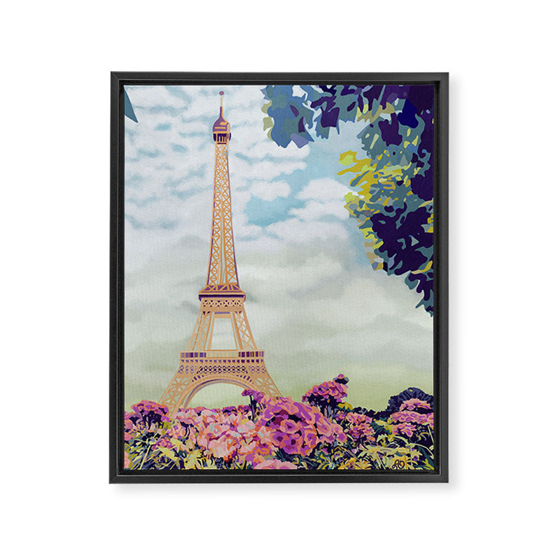 A Floral View of the Eiffel Tower Framed Canvas Print Gallery Image 6
