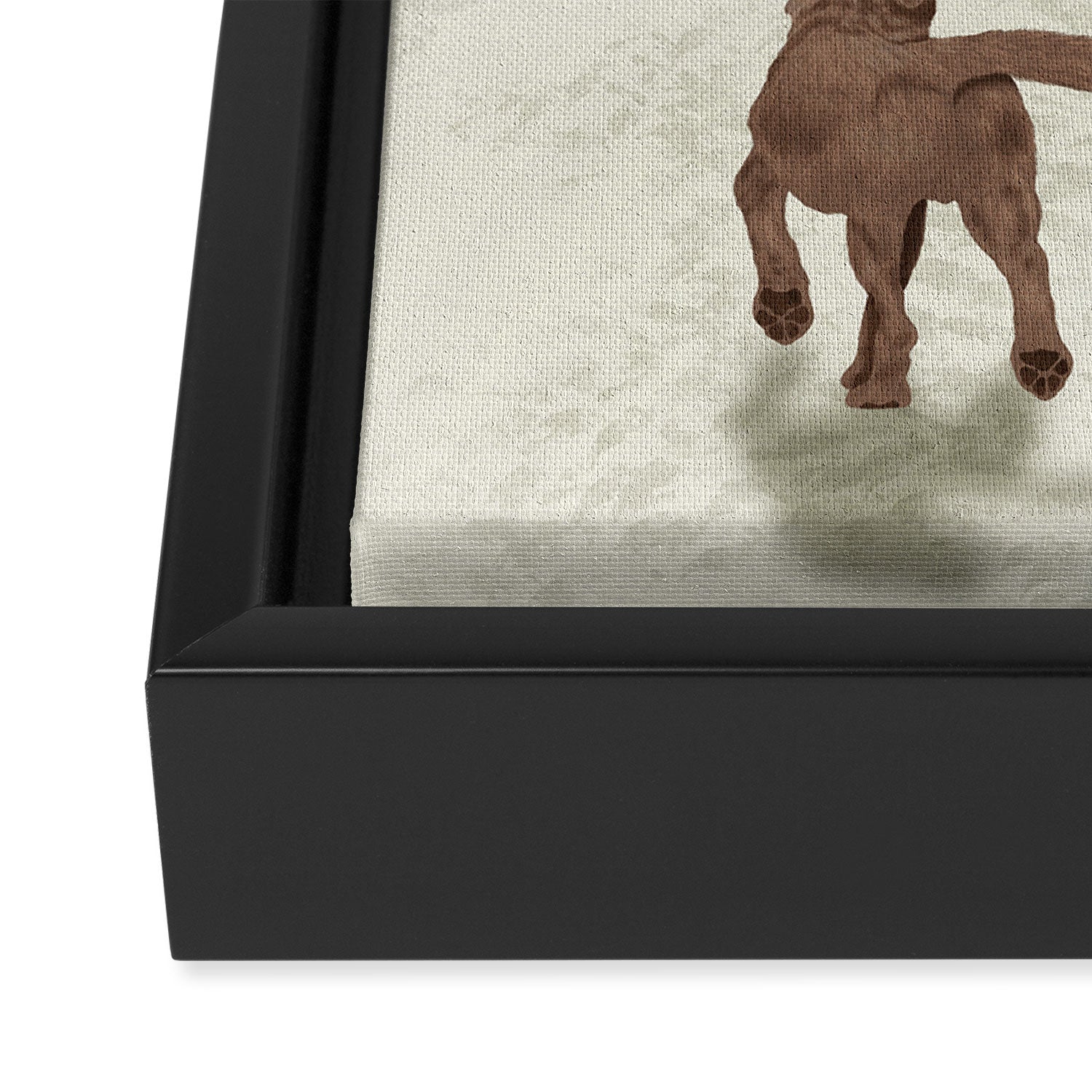 A Girl Her Dog and the Snow Framed Canvas Print Gallery Image 3
