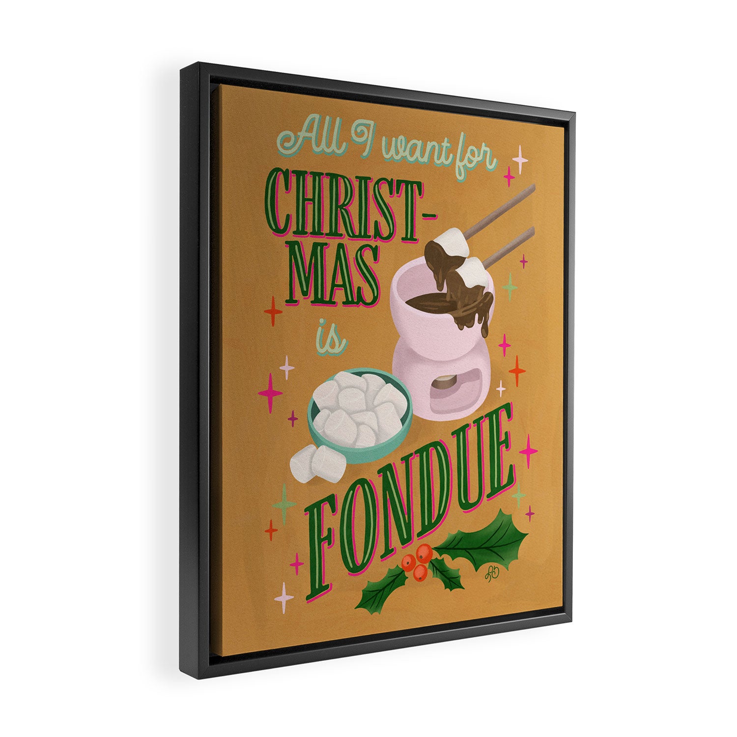 All I Want For Christmas is Fondue Framed Canvas Print Gallery Image 2