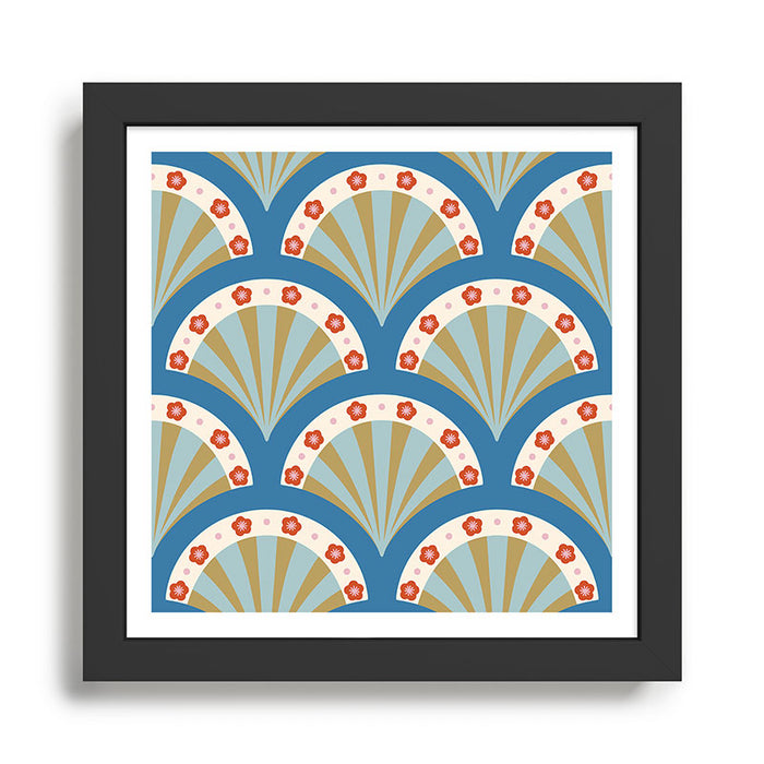Asian Fan Pattern Framed Art Print Gallery Image 1