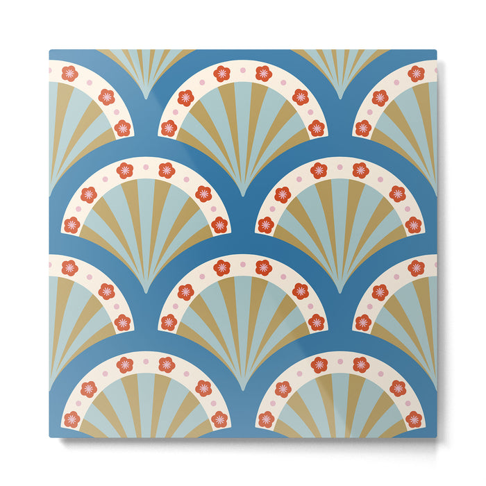 Asian Fan Pattern Metal Print Gallery Image 1