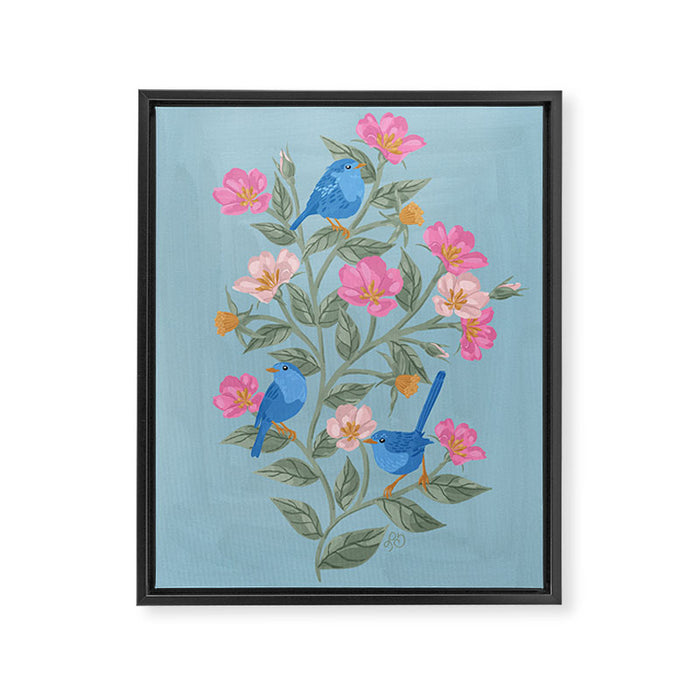 Birds in the Branches Framed Canvas Print Gallery Image 1