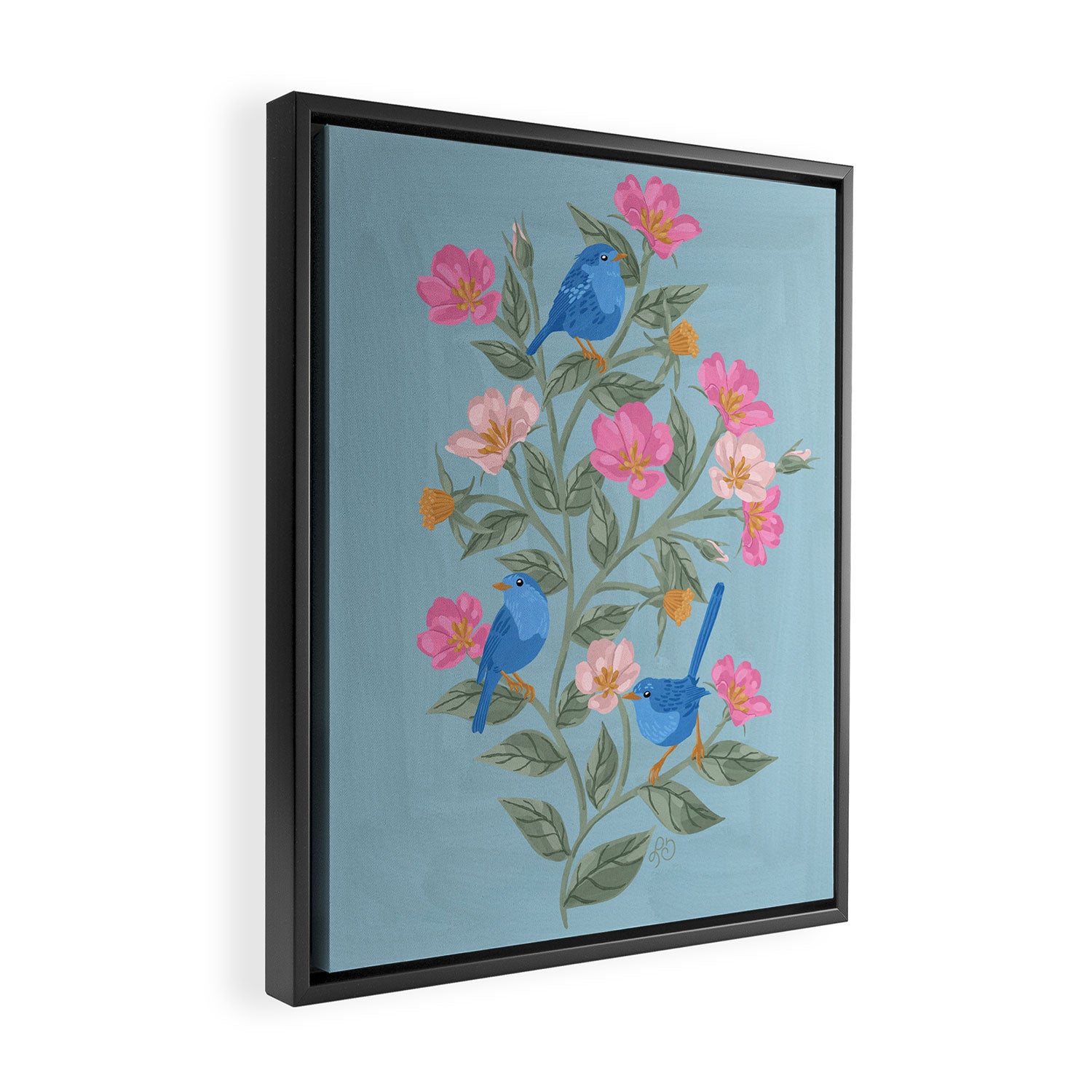 Birds in the Branches Framed Canvas Print Gallery Image 2