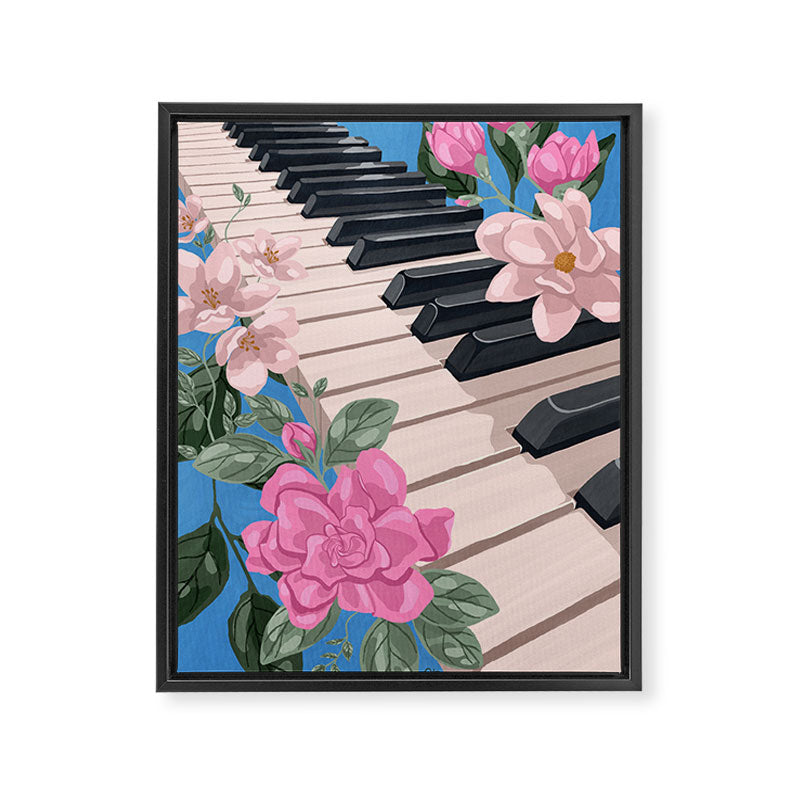 Blue Melody in Bloom  Framed Canvas Print Gallery Image 6