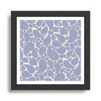 Blue Retro Inspired Paisley Swirl Pattern Framed Art Print Gallery Image 1