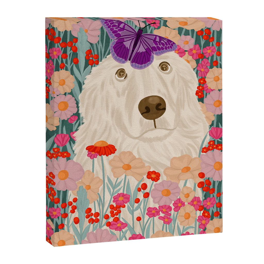Butterfly Blossoms and a Furry Friend Canvas Print Gallery Image 6
