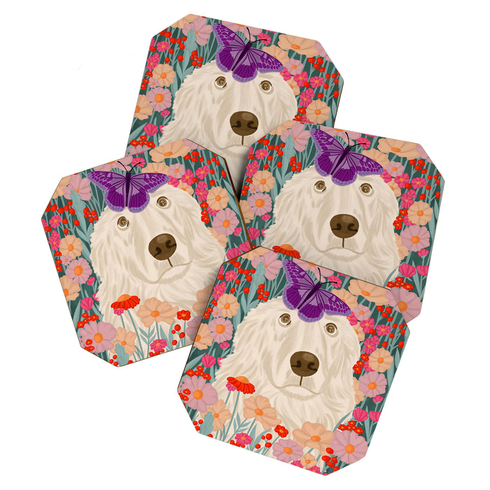 Butterfly Blossoms and a Furry Friend Coaster Gallery Image 1