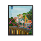 Charming Riviera Waterfront Framed Canvas Print Gallery Image 6
