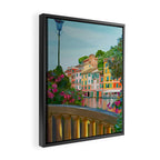 Charming Riviera Waterfront Framed Canvas Print Gallery Image 2