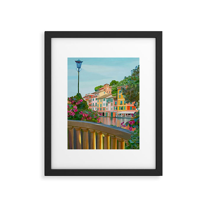 Charming Riviera Waterfront Framed Art Print Gallery Image 1
