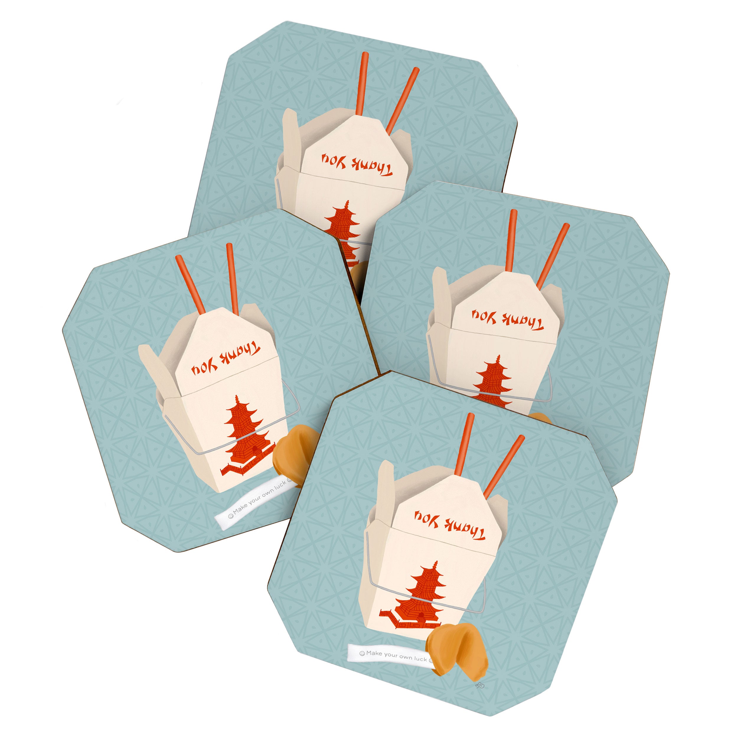 Chinese Food Takeout and Fortune Cookie Coaster Gallery Image 1