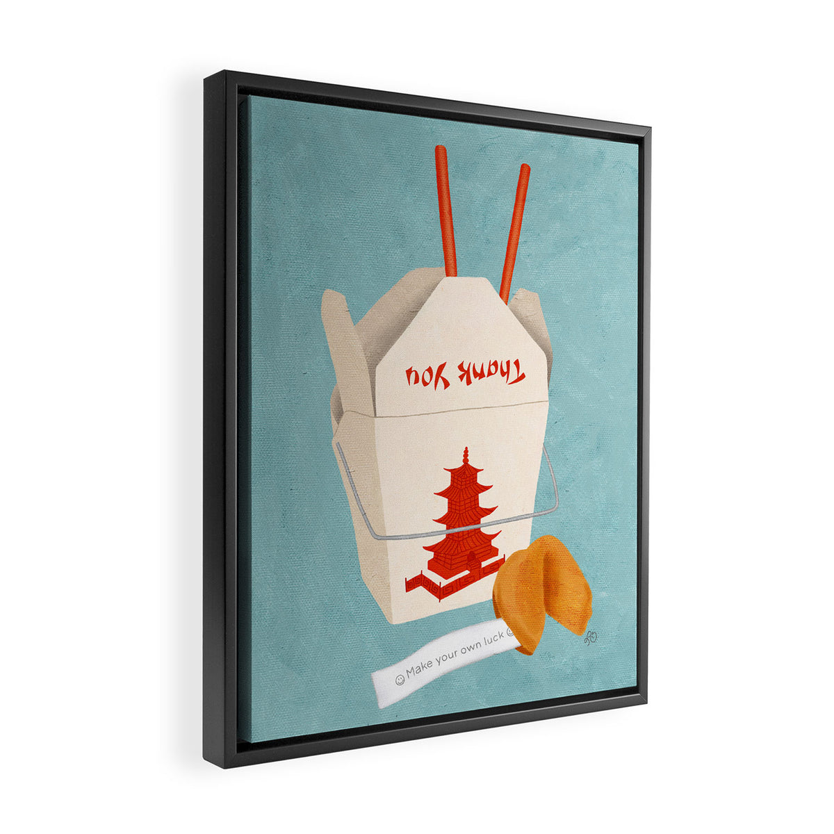 Chinese Food Takeout and Fortune Cookie Framed Canvas Print Gallery Image 2