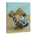 Colorful Desert Camel and Pyramids Canvas Print Gallery Image 6