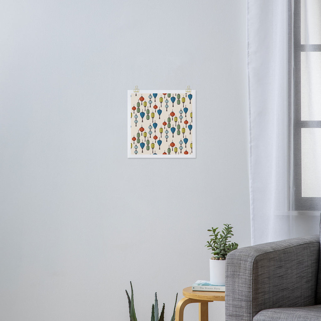 Colorful Lantern Pattern Art Print Gallery Image 3