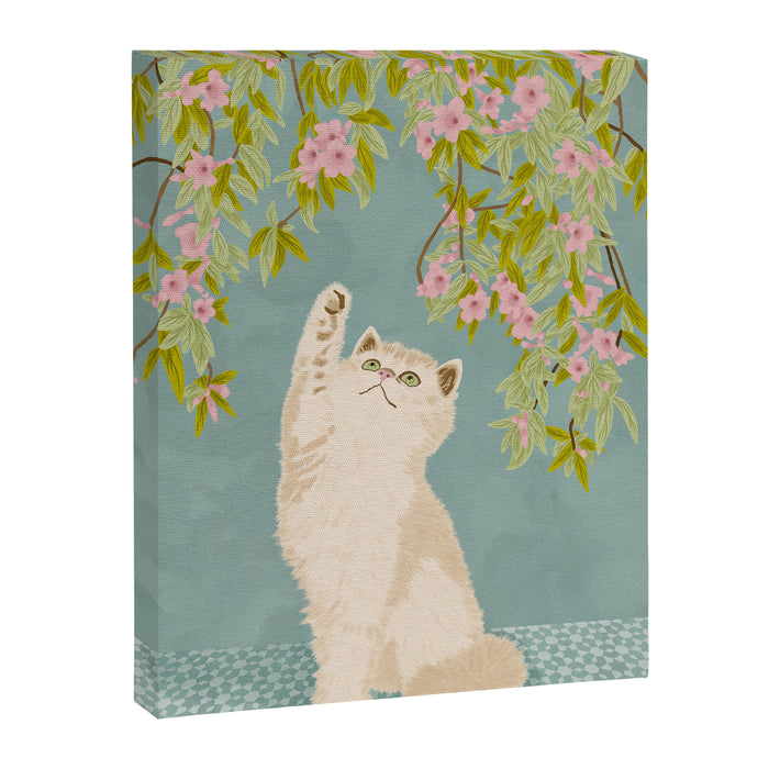 Curious Kitten in Bloom Canvas Print Gallery Image 1