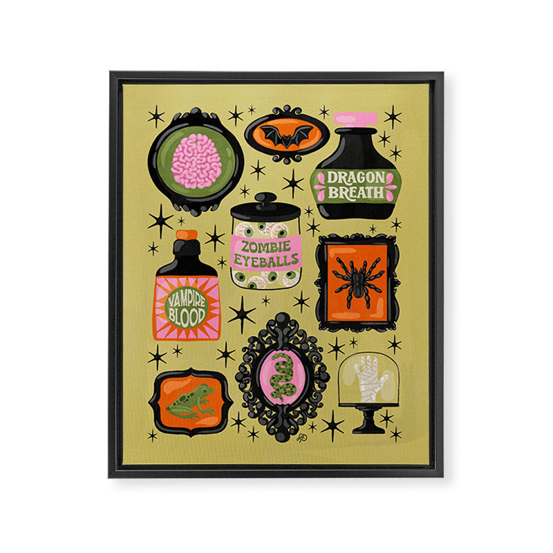 Cute Curiosities Cabinet Framed Canvas Print Gallery Image 6