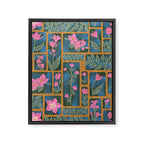 Floral Blocks Pattern Framed Canvas Print Gallery Image 6