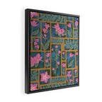 Floral Blocks Pattern Framed Canvas Print Gallery Image 2