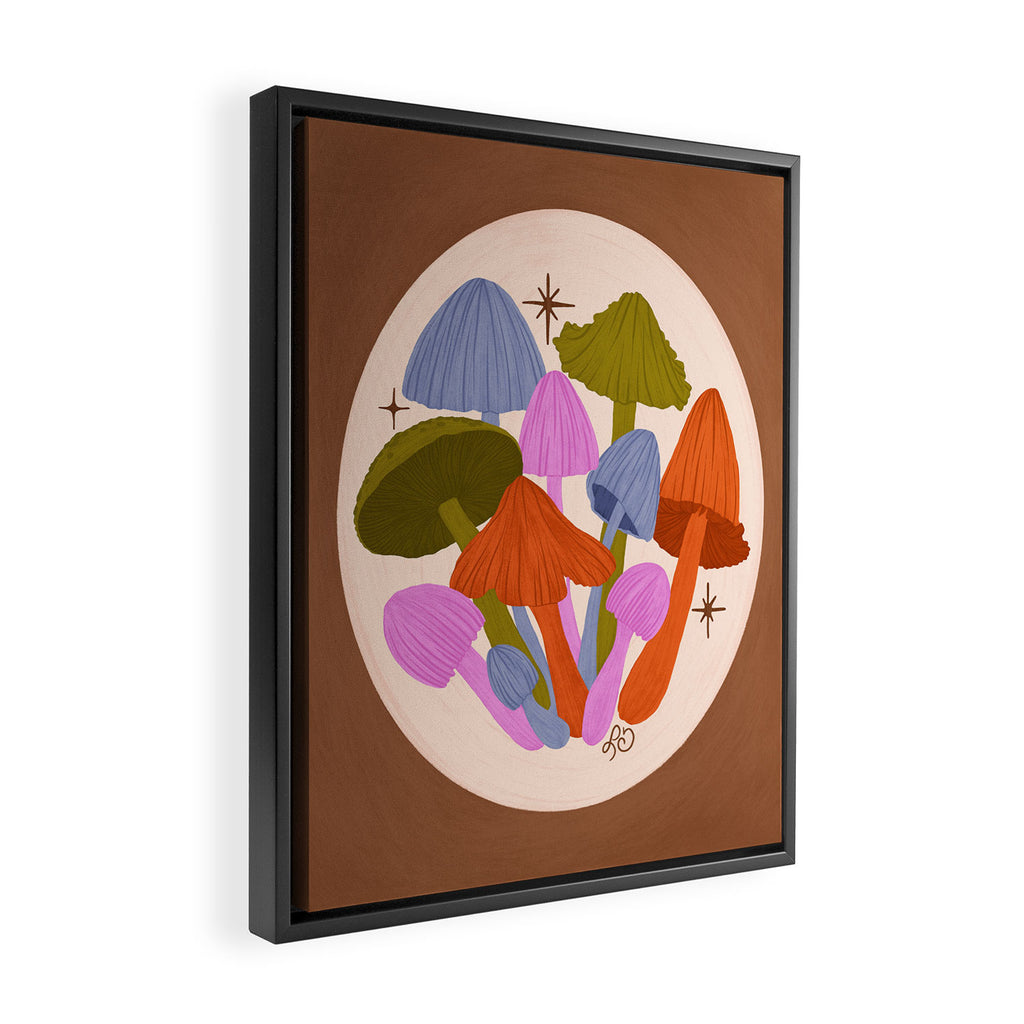 Fun and Funky Mushrooms Framed Canvas Print Gallery Image 2