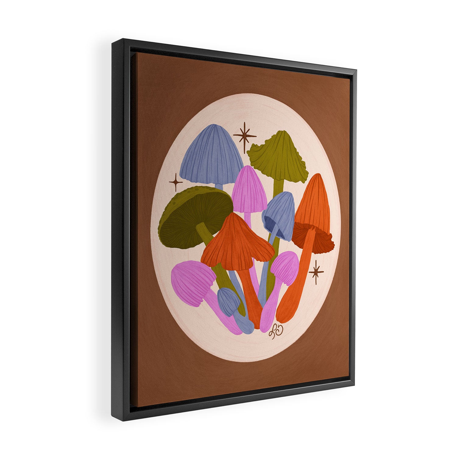 Fun and Funky Mushrooms Framed Canvas Print Gallery Image 2