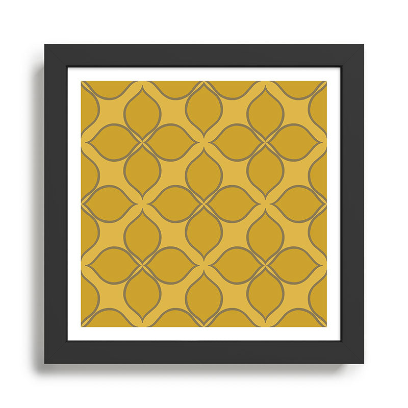 Golden Moroccan Floral Pattern Framed Art Print Gallery Image 1