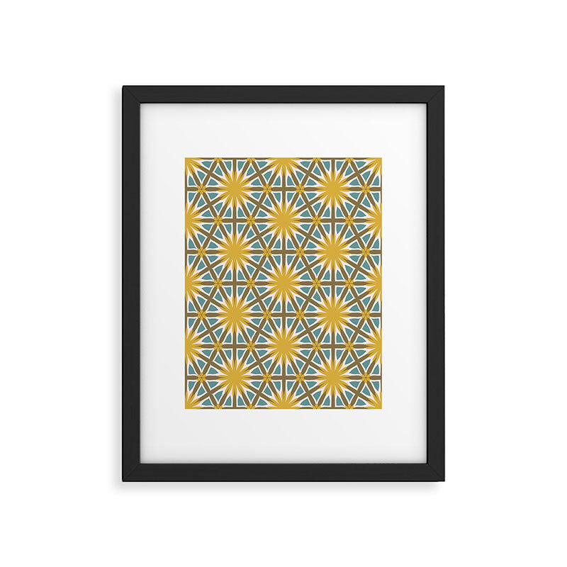 Golden Moroccan Sunburst Framed Art Print Gallery Image 5