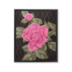 Gouache Botanical Rose Painting Framed Canvas Print Gallery Image 6